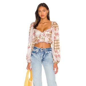 For Love & Lemons floral Marissa crop top